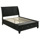  Coaster Furniture Sandy Beach 201329Q Wood Queen Storage Panel Bed - Black IMAGE 1