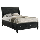  Coaster Furniture Sandy Beach 201329Q Wood Queen Storage Panel Bed - Black IMAGE 2