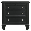  Coaster Furniture Sandy Beach 201322 3-Drawer Nightstand - Black IMAGE 2