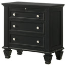  Coaster Furniture Sandy Beach 201322 3-Drawer Nightstand - Black IMAGE 3