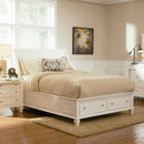  Coaster Furniture Sandy Beach 201309Q Wood Queen Storage Panel Bed - Cream White IMAGE 1