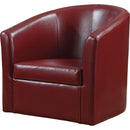 Coaster Furniture Turner 902099 Upholstered Barrel Back Swivel Chair - Red IMAGE 1