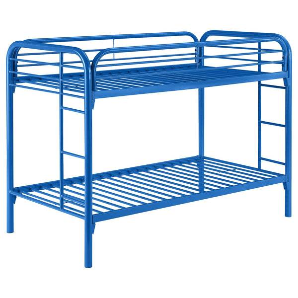  Coaster Furniture Morgan 2256B Metal Twin Over Twin Bunk Bed - Blue IMAGE 1