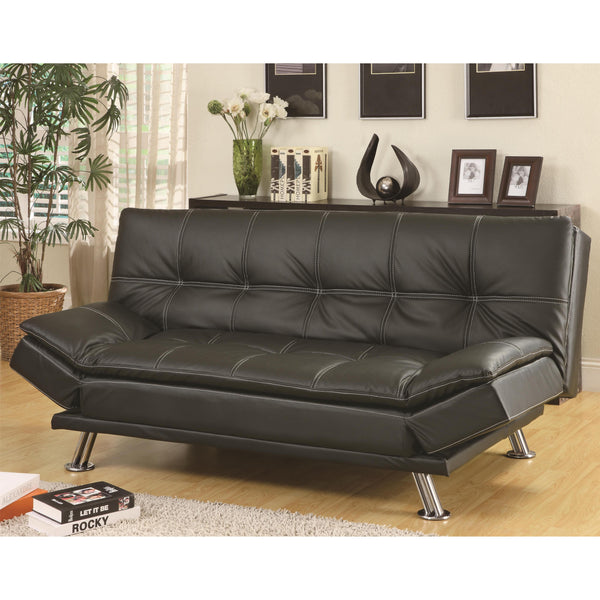  Coaster Furniture Dilleston 300281 Upholstered Tufted Convertible Sofa Bed - Black IMAGE 1