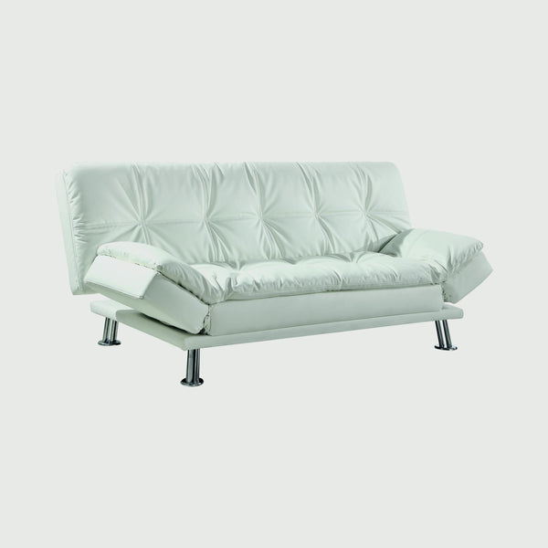  Coaster Furniture Dilleston 300291 Upholstered Tufted Convertible Sofa Bed - White IMAGE 1