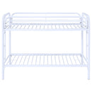  Coaster Furniture Morgan 2256W Metal Twin Over Twin Bunk Bed - White IMAGE 2