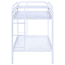  Coaster Furniture Morgan 2256W Metal Twin Over Twin Bunk Bed - White IMAGE 4