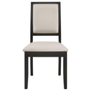  Coaster Furniture Louise 101562 Upholstered Wood Dining Side Chair - Black (Set of 2) IMAGE 2