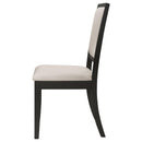  Coaster Furniture Louise 101562 Upholstered Wood Dining Side Chair - Black (Set of 2) IMAGE 4