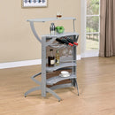  Coaster Furniture Dallas 100135 2-shelf Curved Freestanding Home Bar Cabinet - Silver IMAGE 10