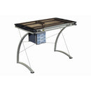  Coaster Furniture Melo 800986 41-inch Glass Top Drafting Table with Storage - Silver IMAGE 3