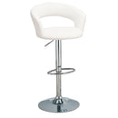  Coaster Furniture Barraza 120347 29" Adjustable Height Bar Stool - White and Chrome IMAGE 1