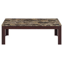  Coaster Furniture Rhodes 700395 3-piece Faux Marble Top Coffee Table Set - Brown IMAGE 3