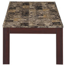  Coaster Furniture Rhodes 700395 3-piece Faux Marble Top Coffee Table Set - Brown IMAGE 4