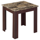  Coaster Furniture Rhodes 700395 3-piece Faux Marble Top Coffee Table Set - Brown IMAGE 5