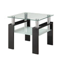  Coaster Furniture Dyer 702287 1-shelf Square Glass Top Side End Table - Black IMAGE 1