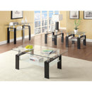  Coaster Furniture Dyer 702287 1-shelf Square Glass Top Side End Table - Black IMAGE 3