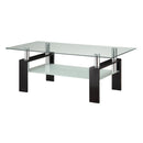  Coaster Furniture Dyer 702288 1-shelf Rectangular Glass Top Coffee Table - Black IMAGE 1