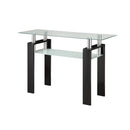  Coaster Furniture Dyer 702289 Rectangular Glass Top Entryway Sofa Console Table - Black IMAGE 1