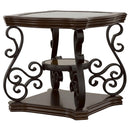  Coaster Furniture Laney 702447 1-shelf Glass Top Rectangular End Table - Deep Merlot IMAGE 4