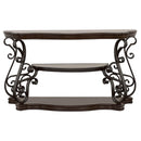  Coaster Furniture Laney 702449 Scrollwork Entryway Sofa Console Table - Deep Merlot IMAGE 3