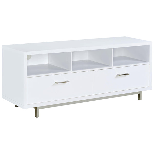  Coaster Furniture Casey 701972 2-Drawer Engineered Wood 60" TV Stand - White IMAGE 1