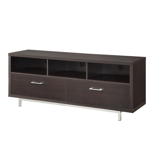  Coaster Furniture Casey 701973 2-Drawer Engineered Wood 60" TV Stand - Cappuccino IMAGE 1