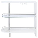 Coaster Furniture Adolfo 101064 Rectangular 2-tier Home Bar Table - White High Gloss IMAGE 4