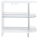  Coaster Furniture Adolfo 101064 Rectangular 2-tier Home Bar Table - White High Gloss IMAGE 6