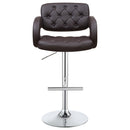  Coaster Furniture Brandi 102556 Adjustable Bar Stool - Chrome and Brown IMAGE 3