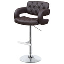  Coaster Furniture Brandi 102556 Adjustable Bar Stool - Chrome and Brown IMAGE 4