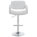  Coaster Furniture Brandi 102557 Adjustable Bar Stool - Chrome and White IMAGE 3