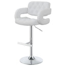  Coaster Furniture Brandi 102557 Adjustable Bar Stool - Chrome and White IMAGE 4