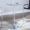  Coaster Furniture Abiline 120341 Round 24-inch Glass Top Bistro Bar Table - Chrome IMAGE 2