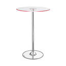  Coaster Furniture Thea 122400 Round 28-inch Glass Top LED Bistro Bar Table - Chrome IMAGE 2