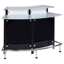  Coaster Furniture Keystone 100139 Curved Glass Top Home Bar Wine Cabinet - Black IMAGE 1