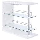  Coaster Furniture Prescott 100167 Rectangular Home Bar Table - White High Gloss IMAGE 1