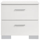  Coaster Furniture Felicity 203502 2-Drawer Nightstand - White High Gloss IMAGE 2