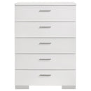  Coaster Furniture Felicity 203505 5-Drawer Bedroom Chest - White High Gloss IMAGE 2