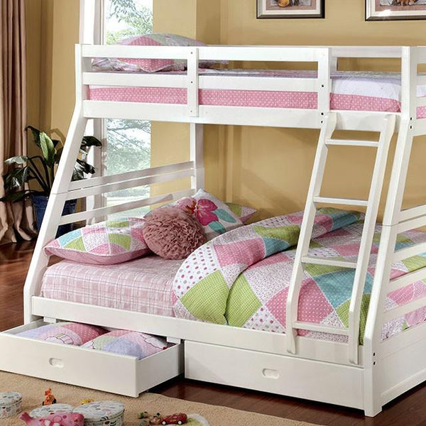  Furniture of America California CM-BK588WH Bunk Bed IMAGE 1