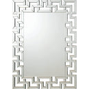  Coaster Furniture Forman 901786 38 x 48 Inch Greek Motif Frameless Wall Mirror - Silver IMAGE 1