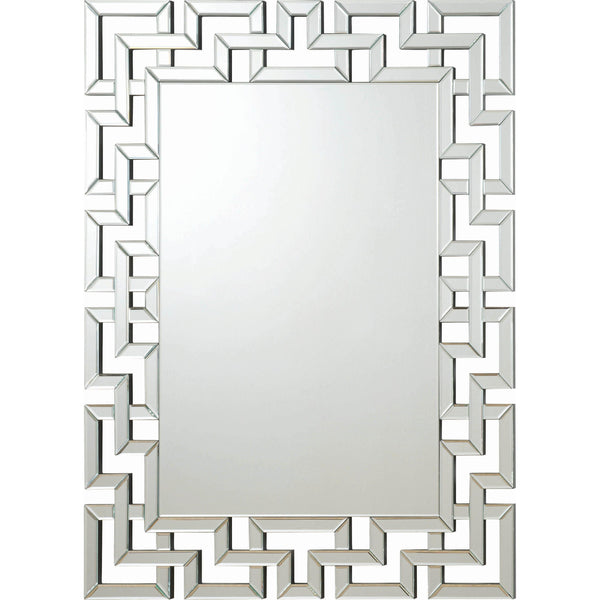  Coaster Furniture Forman 901786 38 x 48 Inch Greek Motif Frameless Wall Mirror - Silver IMAGE 1