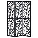  Coaster Furniture Nailan 900092 3-Panel Room Divider Folding Screen - Black Open Mosaic IMAGE 2