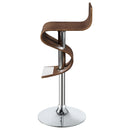  Coaster Furniture Covina 100396 Adjustable Bar Stool - Walnut and Chrome IMAGE 4