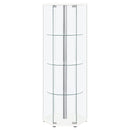  Coaster Furniture Zahavah 950001 4-shelf Hexagonal Clear Glass Curio Cabinet - White IMAGE 2