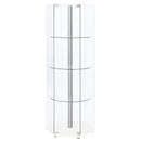  Coaster Furniture Zahavah 950001 4-shelf Hexagonal Clear Glass Curio Cabinet - White IMAGE 3