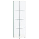  Coaster Furniture Zahavah 950001 4-shelf Hexagonal Clear Glass Curio Cabinet - White IMAGE 4