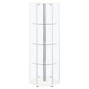  Coaster Furniture Zahavah 950001 4-shelf Hexagonal Clear Glass Curio Cabinet - White IMAGE 5