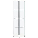  Coaster Furniture Zahavah 950001 4-shelf Hexagonal Clear Glass Curio Cabinet - White IMAGE 6