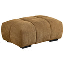  Coaster Furniture Camacho 503984 Rectangular Upholstered Tufted Ottoman - Amber IMAGE 1